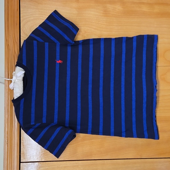 Polo Ralph Lauren striped navy royal blue short sleeve t-shirt boys Medium 10-12 - Picture 2 of 3